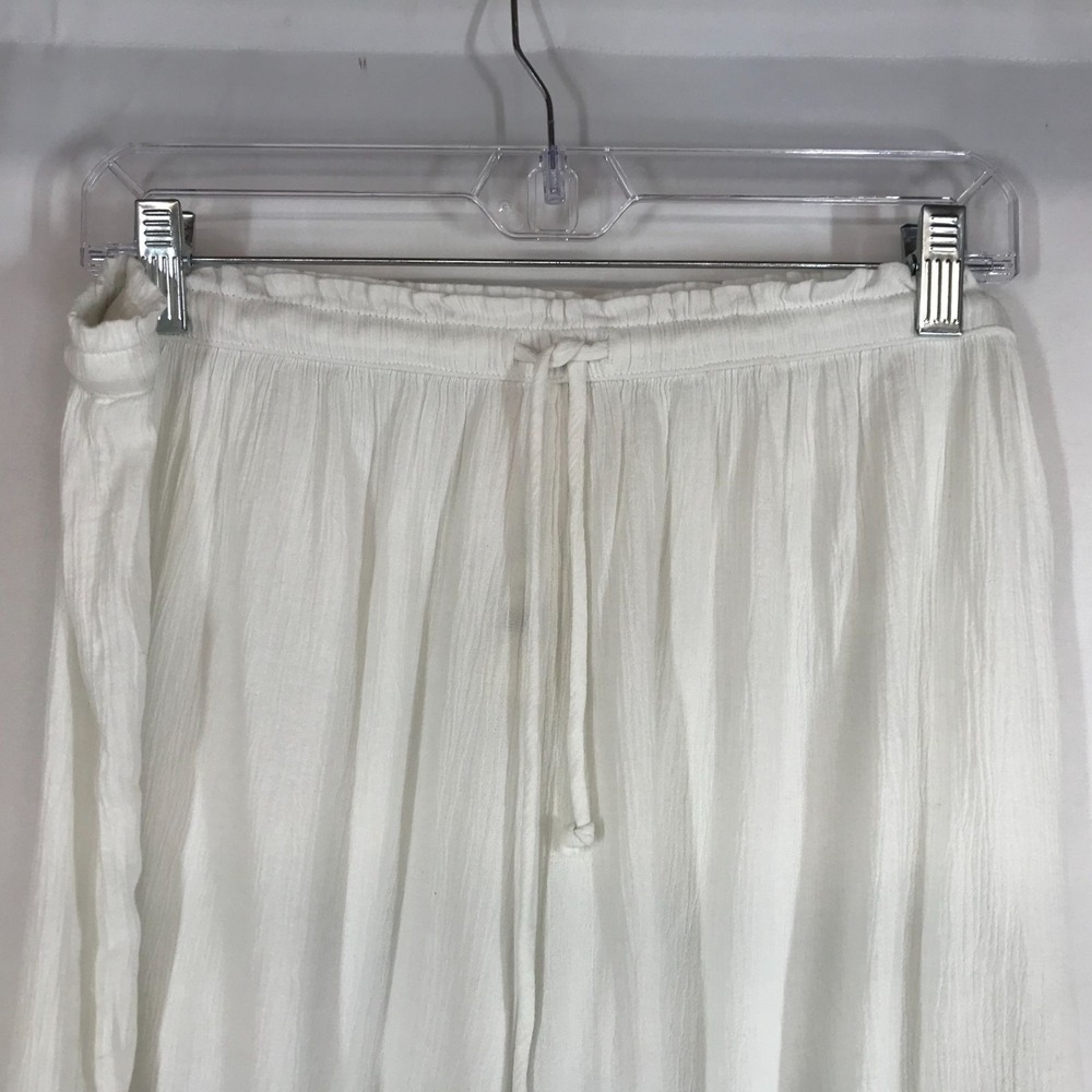 AERIE - WOMEN'S‎ LARGE - WHITE DRAWSTRING WAIST LACE DETAIL SLEEPWEAR SHORTS - Picture 2 of 11